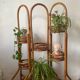 Rattan plant stand screen