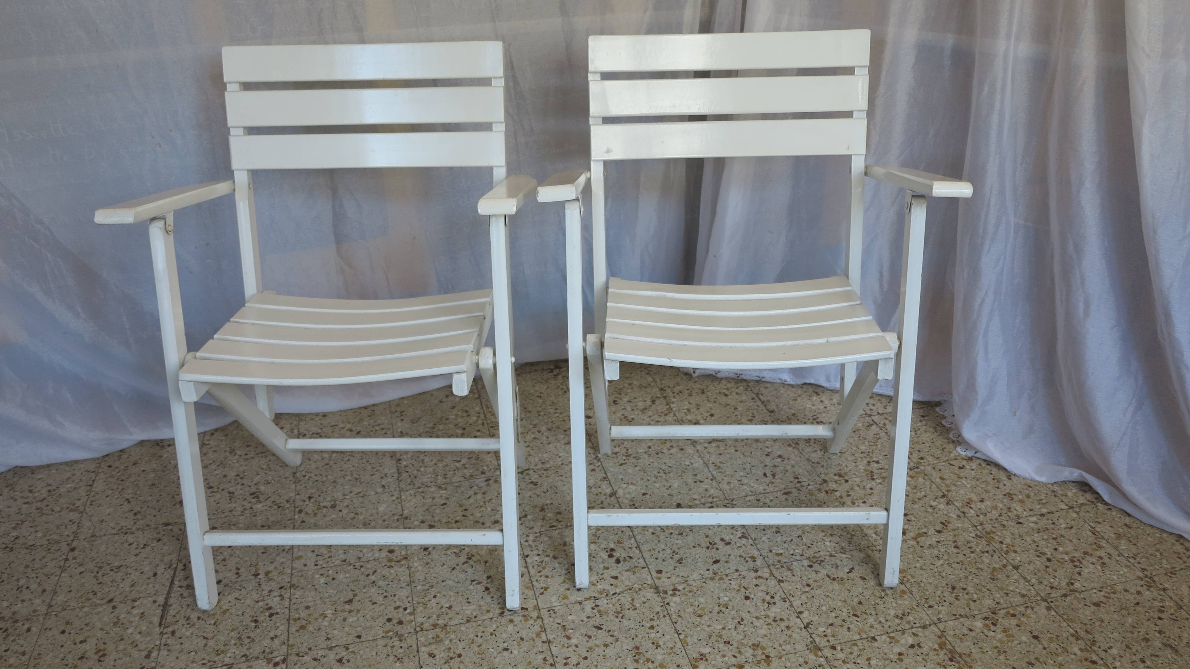 Paire de fauteuils de jardin pliants
