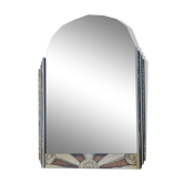 Hanging mirror from the 30s, art deco, chiseled wood, beveled mirror