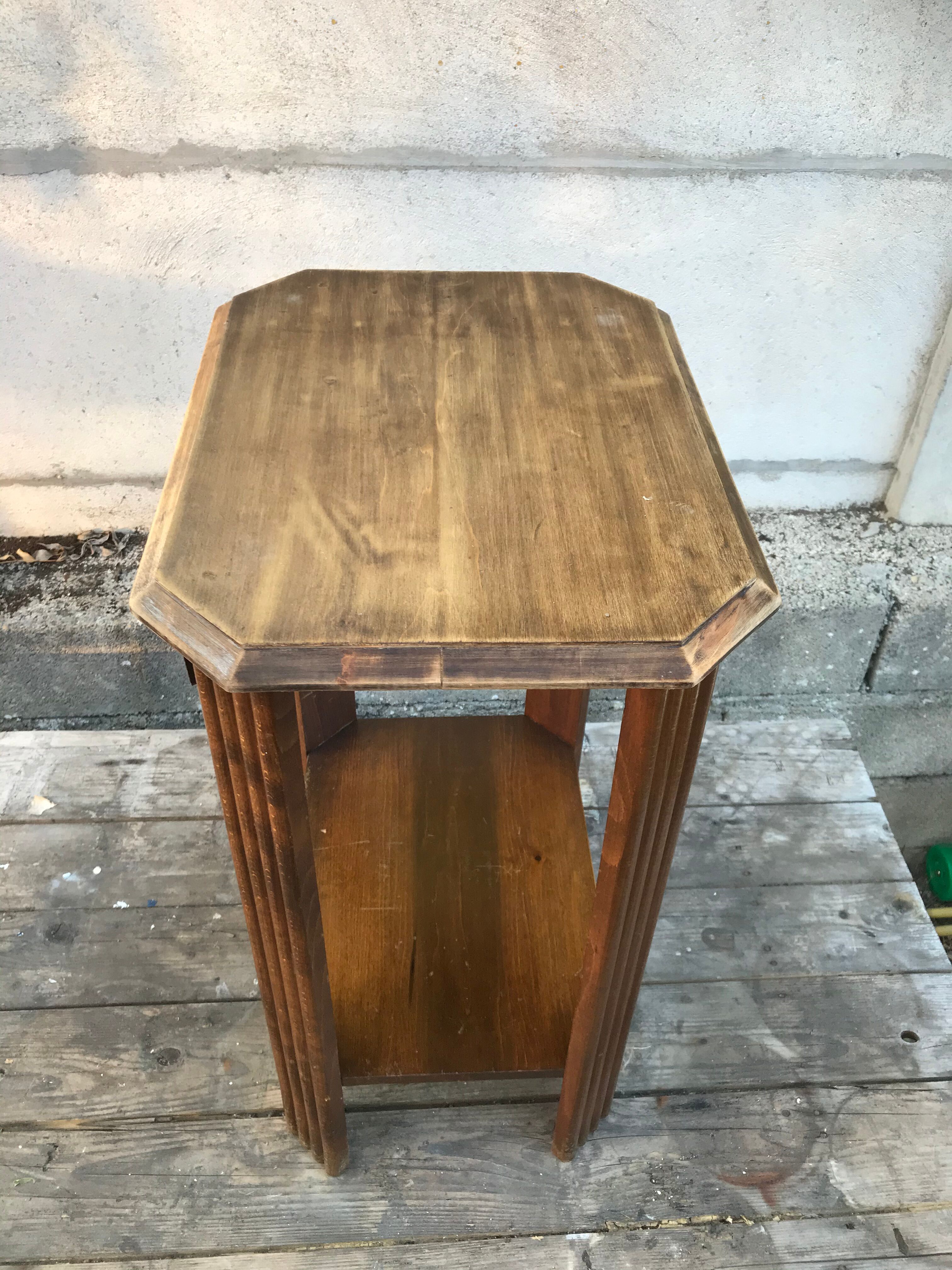Old Side Table Vintage Wood Drawer