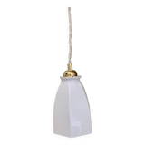 Vintage tulip pendant light in white opaline