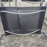 Set 5 chaises cantilever cuir/chrome