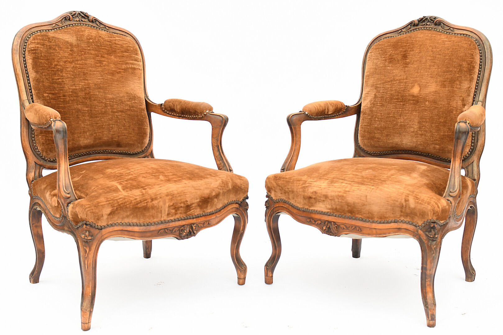 Pair of Louis XV style armchairs