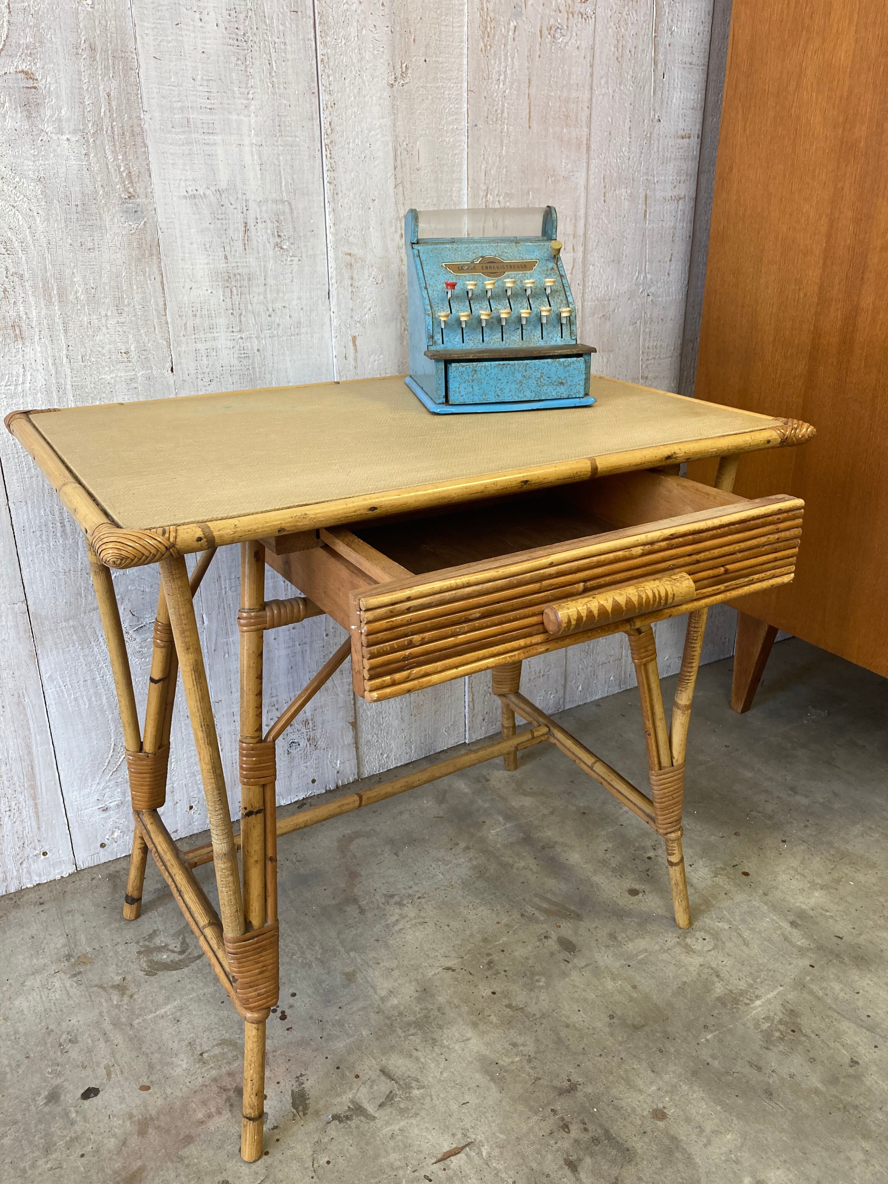 Vintage rattan desk