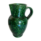 Vaullauris green varnished earth vase pitcher 1960