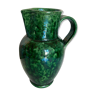 Pichet vase en terre vernissée vert Vaullauris 1960