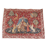 Old tapestry Lady and the Unicorn