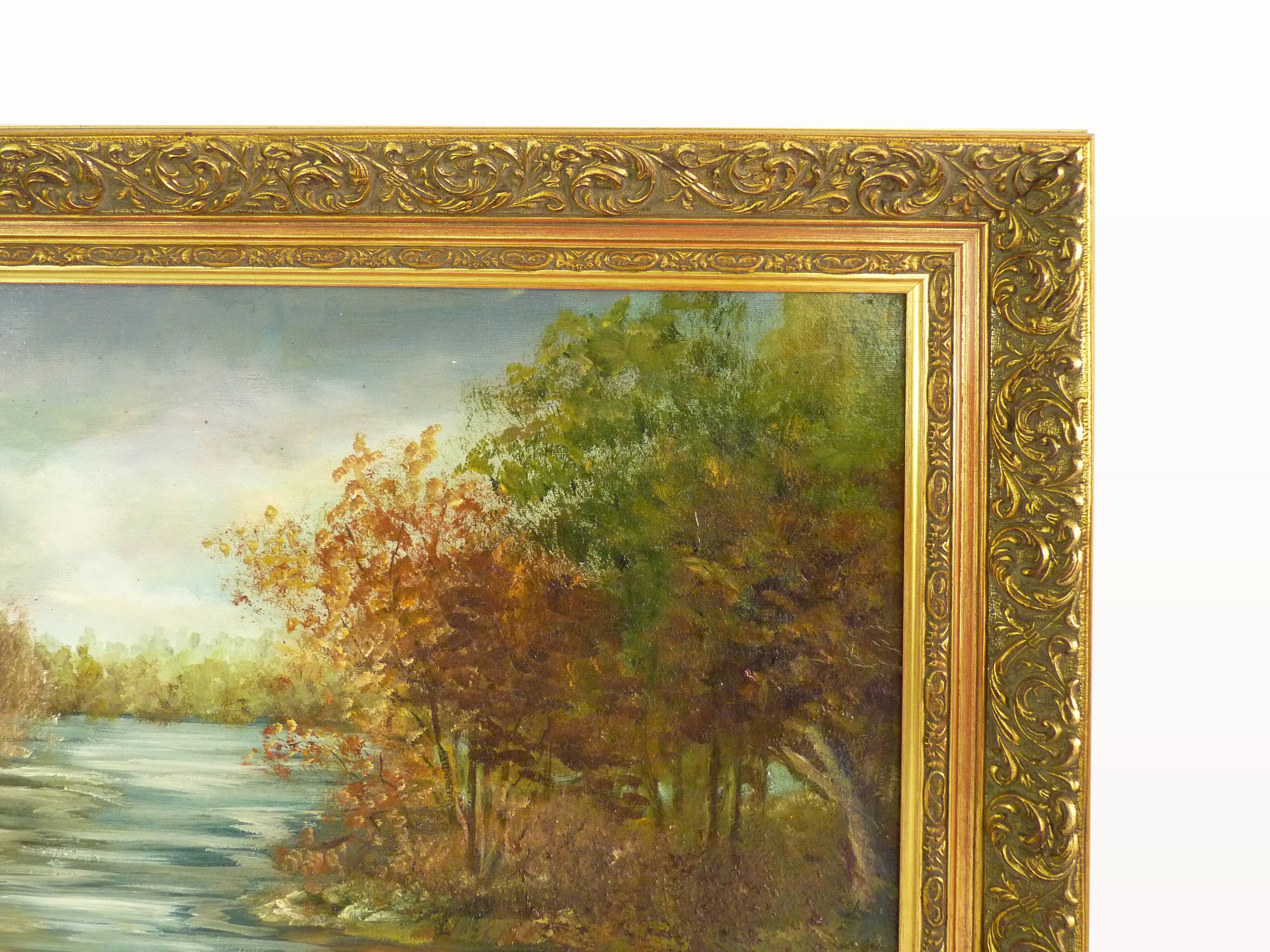 Great oil on canvas by Jeanne Piquemal. Ariegean painter. Year 50 70