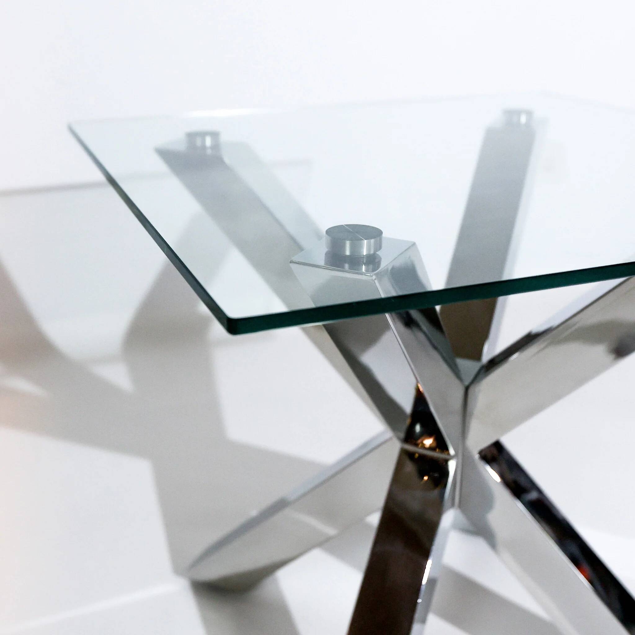 Table basse italienne vintage « Starlight » avec plateau en verre et pieds en métal