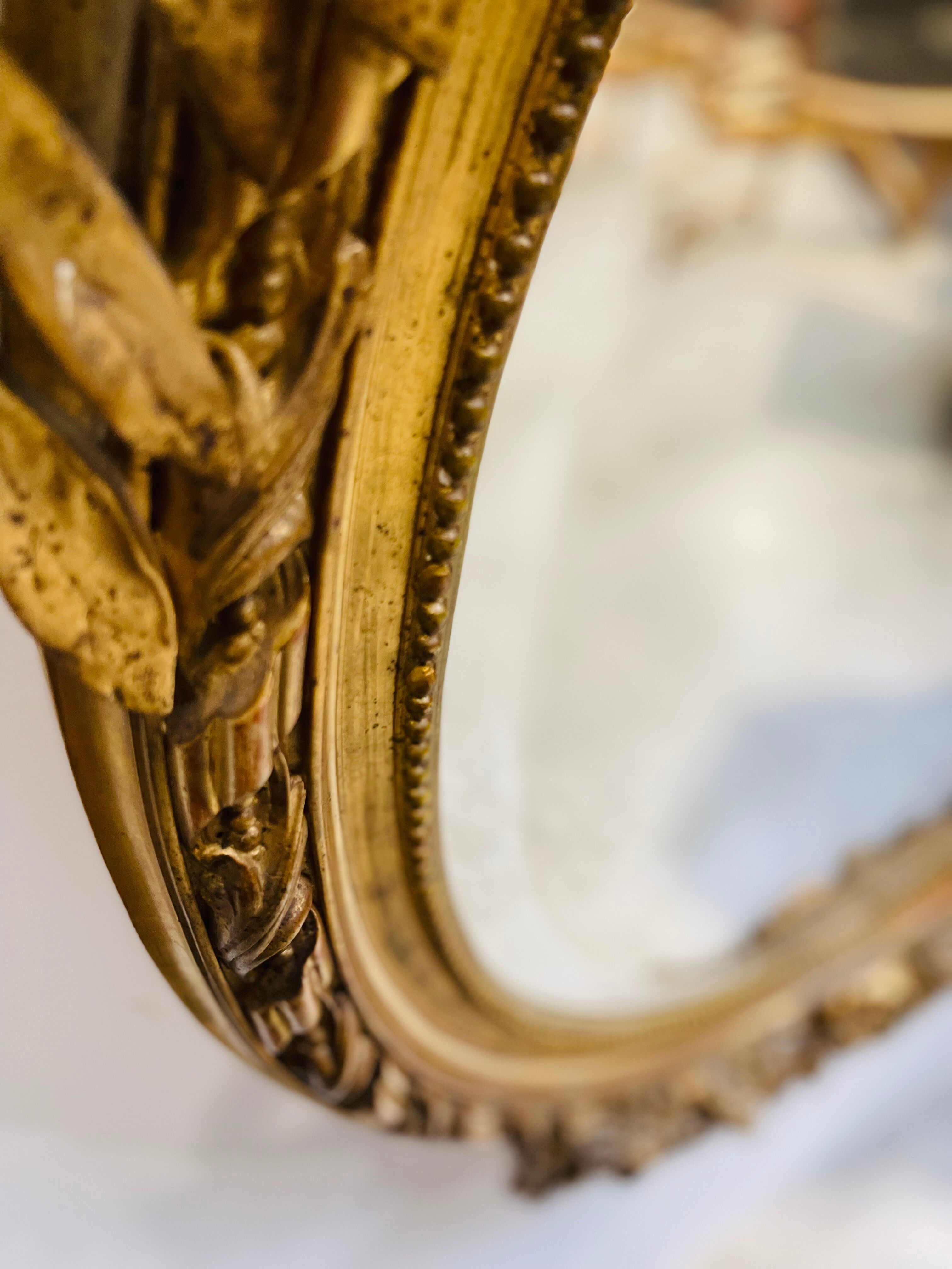 Mirror Louis XVI gilded wood - late nineteenth