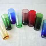 8 blown glass glasses