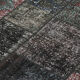 Hand-Knotted Oriental Overdyed 173 cm x 243 cm Black Patchwork Carpet