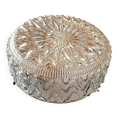Ancien grand plafonnier en verre pressé moulé.