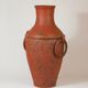 Monumental sun vase "Fat Lava" from the mid-century, with a rare movable ceramic handle handmade.