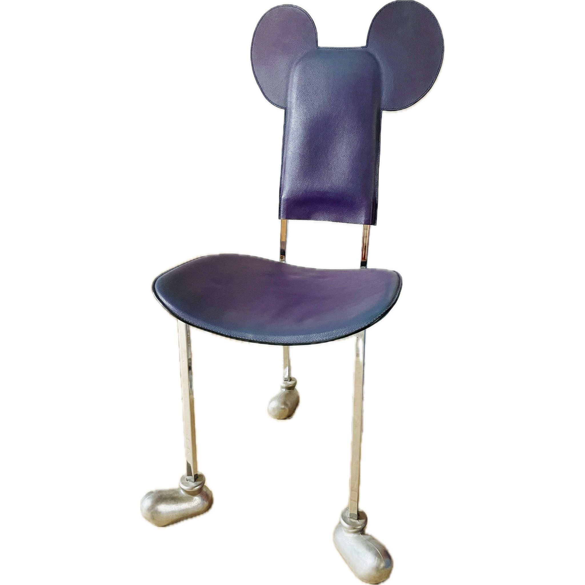 Javier Mariscal chair - "Garriris" model purple leather