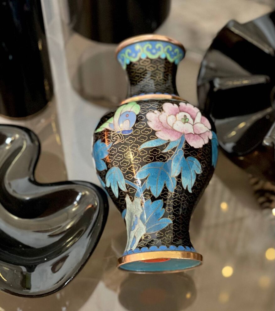 Vase en laiton cloisonné Jingfa | Selency