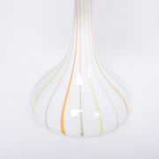 Pair of 1970s tall White Glass Table Lamps model "Candy" by Holmegaard