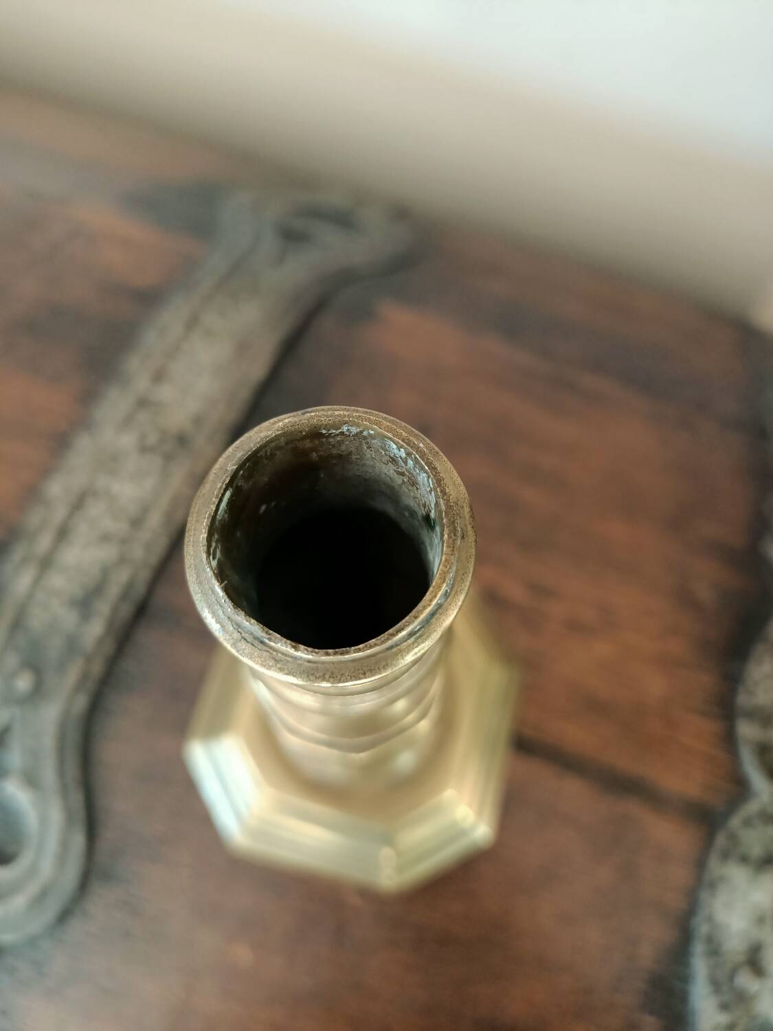 Antique bronze candlestick