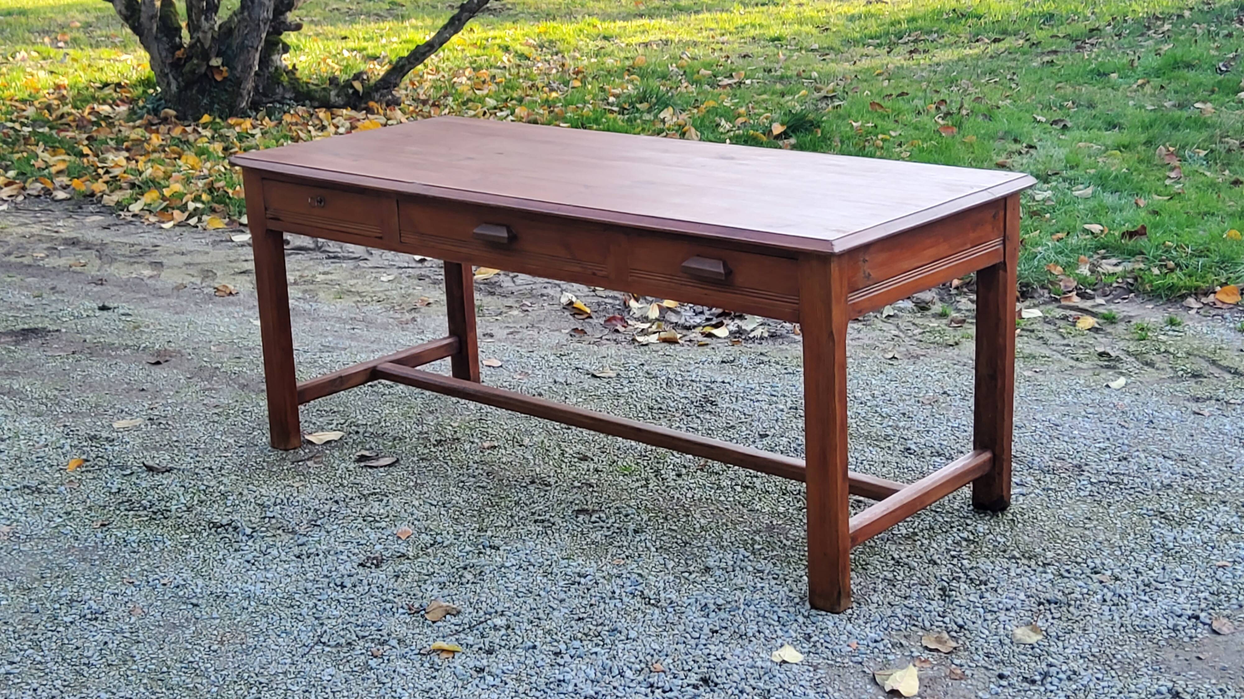 Farm table early 20th century 3 spacer drawers 180cm