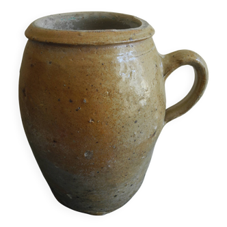 Old glazed stoneware pot rustic decor old french stoneware pot vase