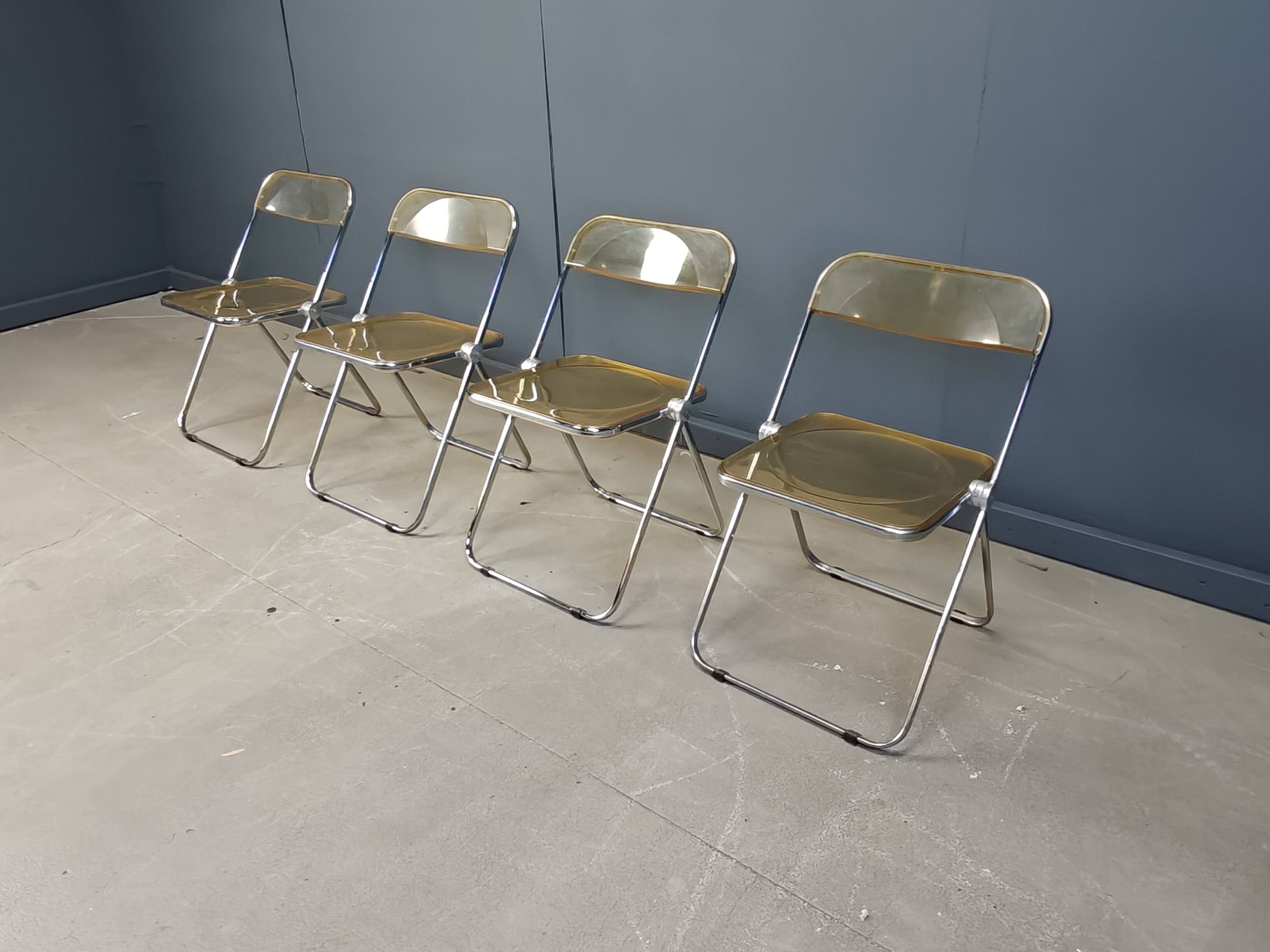 Vintage plia chairs by Castelli, 1970s