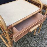 Pair of rattan nightstands 60s