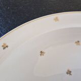 Poral Limoges - Plat creux rond - modèle de fleurs dorées et filet doré - Porcelaine