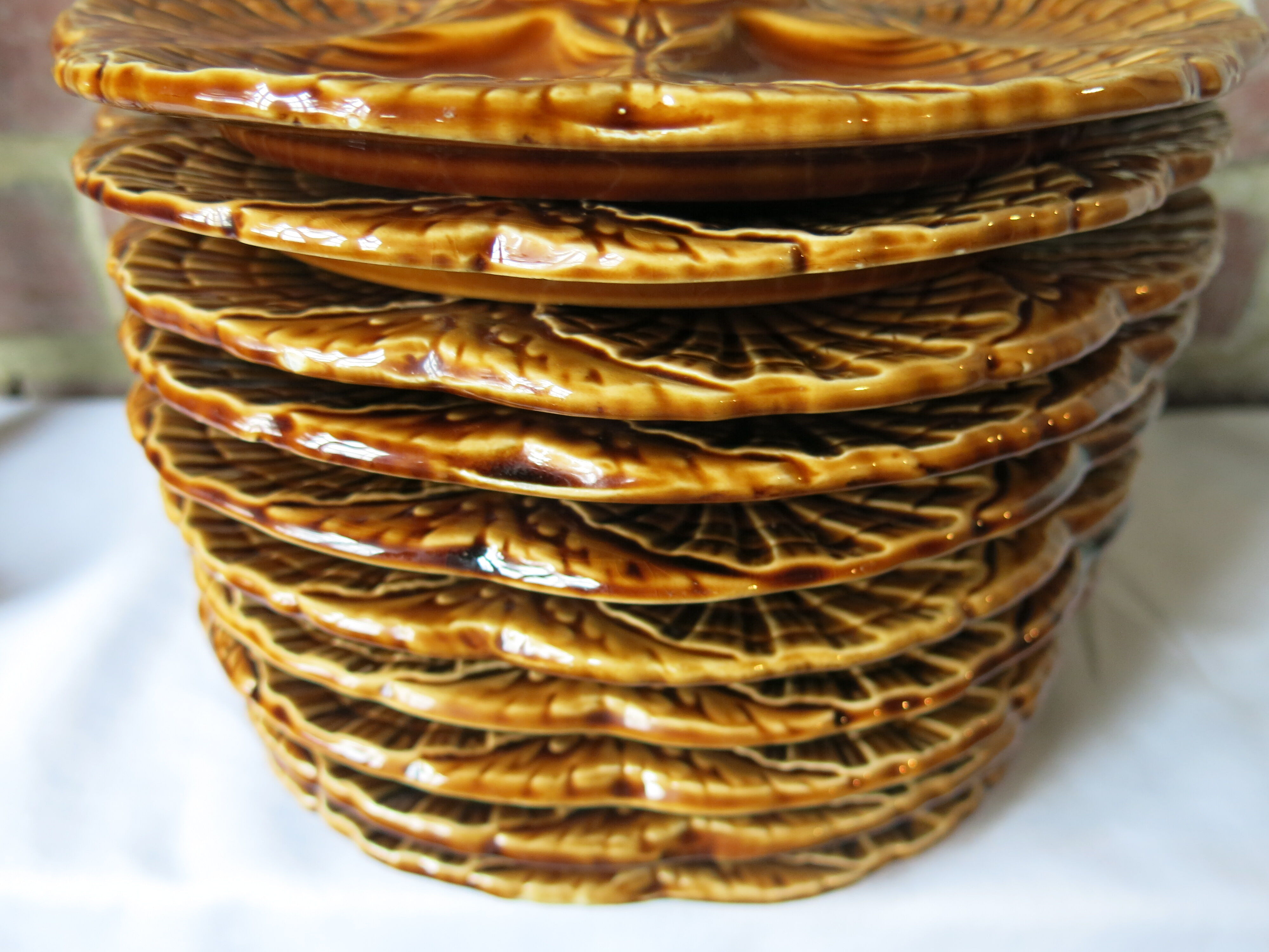 10 Sarreguemines oyster plates in very good condition