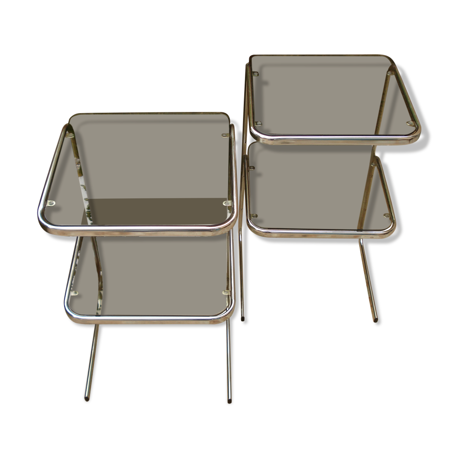 Pair of 2 vintage side tables 1970