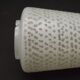 Pair of French vintage retro white opaque patterned glass replacement shades.