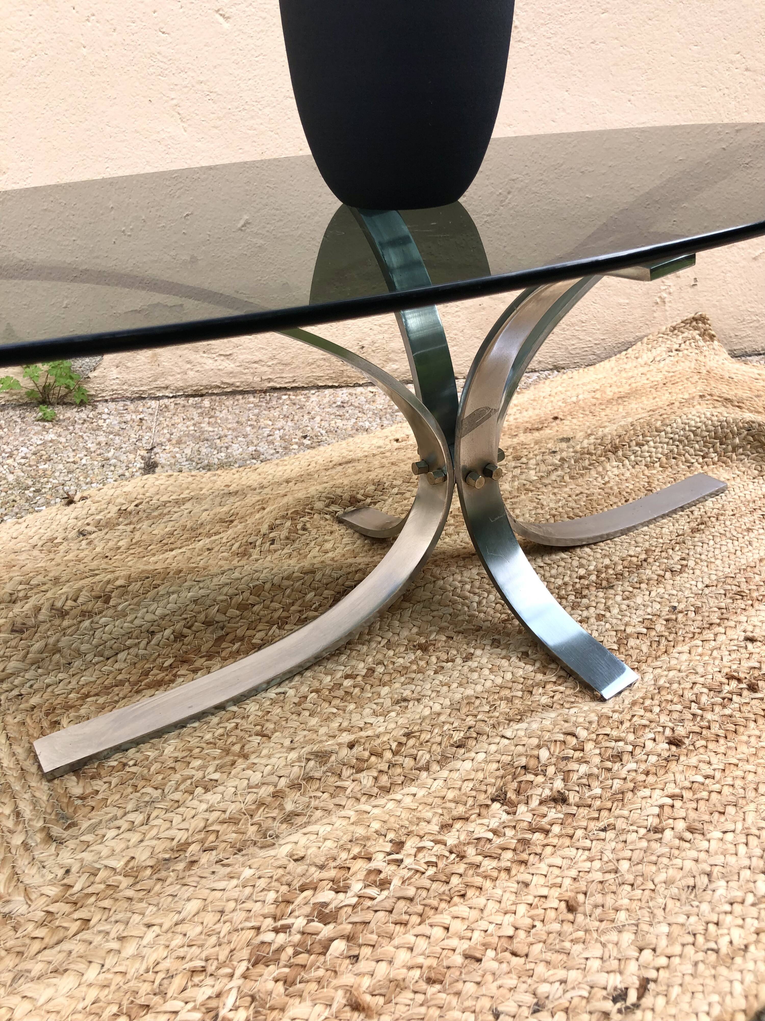 Coffee table smoked glass 70