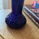 2 vintage cobalt blue pressed glass vases