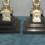 Rare pair of 19th century bronze candlesticks