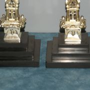 Rare pair of 19th century bronze candlesticks