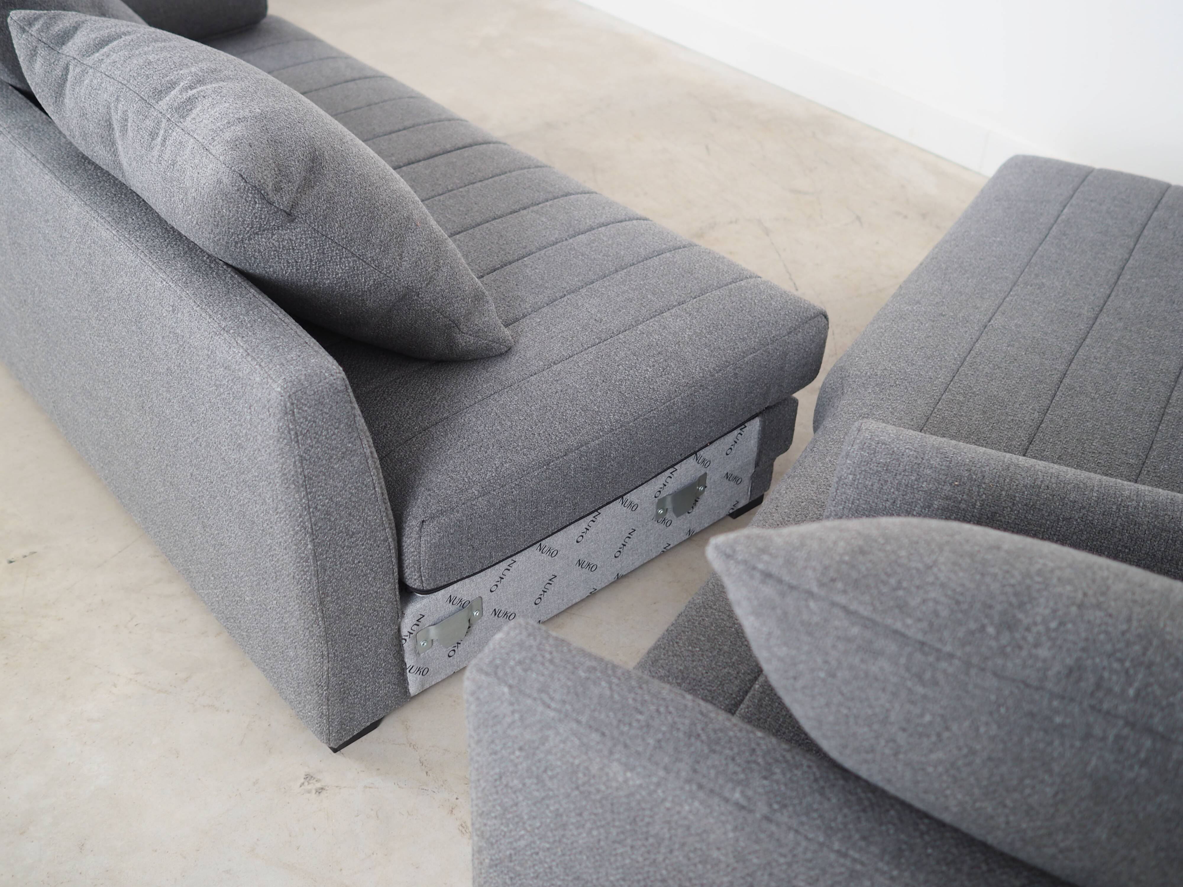Canapé d'angle graphite, design scandinave, années 00