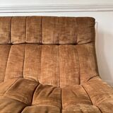 2-seater armchair in fawn velvet, Steiner edition 1970