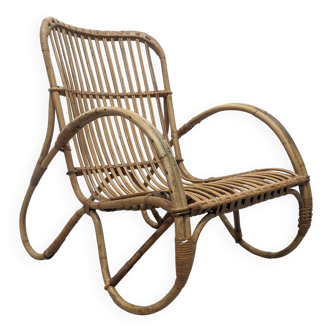 Vintage rattan armchair