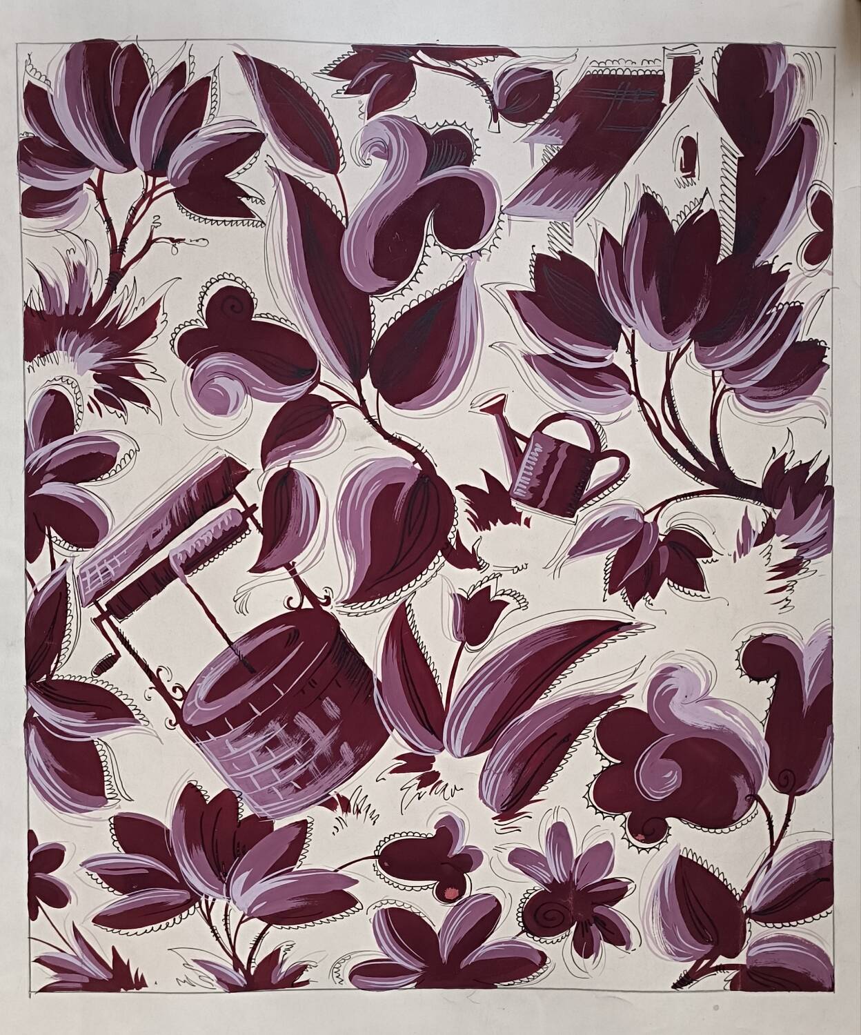 Vintage silk textile design