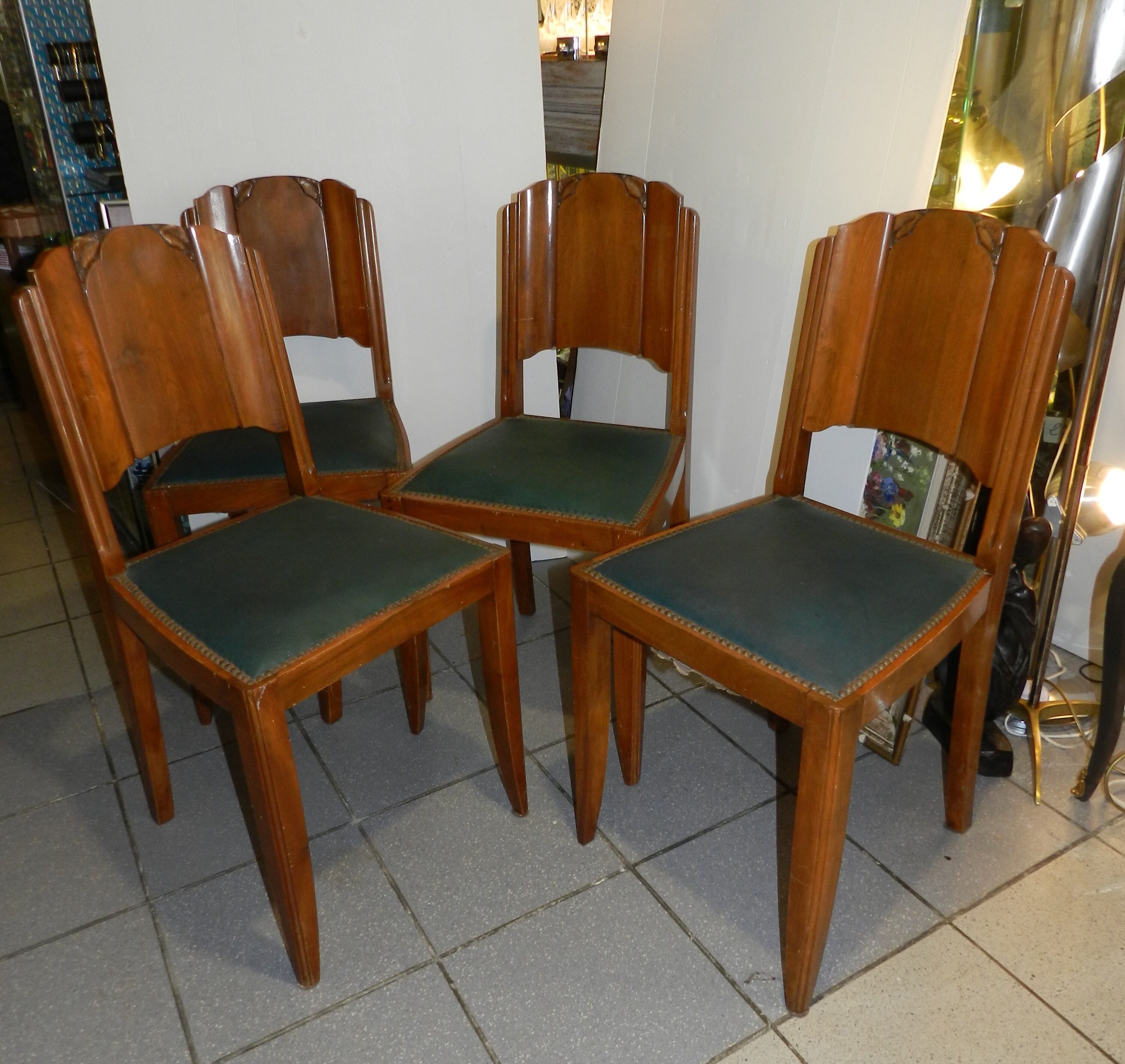 Lot de 4 chaises des années 50