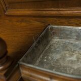 Vestiaire Napoléon III en noyer fin 19e, 3 miroirs, marbre, 8 patères