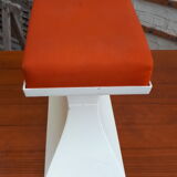 70's white and orange Prisunic Tabouret