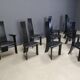 Set of 10 belgian high back dining chairs, 1980s