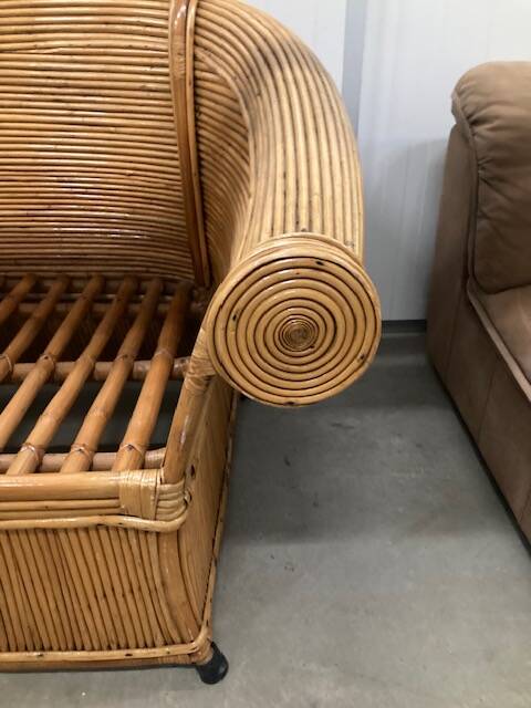 Pair of vintage rattan armchairs