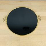 Black and golden brass tray from the 1950s