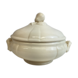 Soupière or vegetable color Ivory made in France Digoin Sarreguemines, 1920s