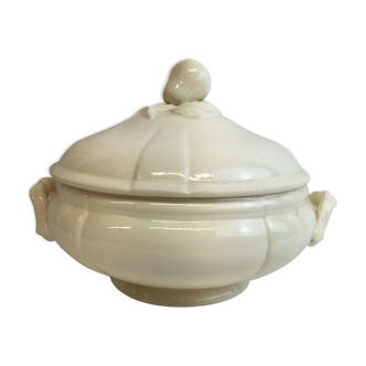 Soupière or vegetable color Ivory made in France Digoin Sarreguemines, 1920s