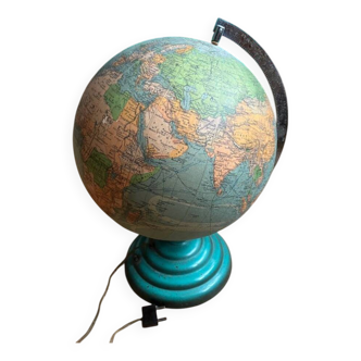 very old illuminated glass globe PERRINA