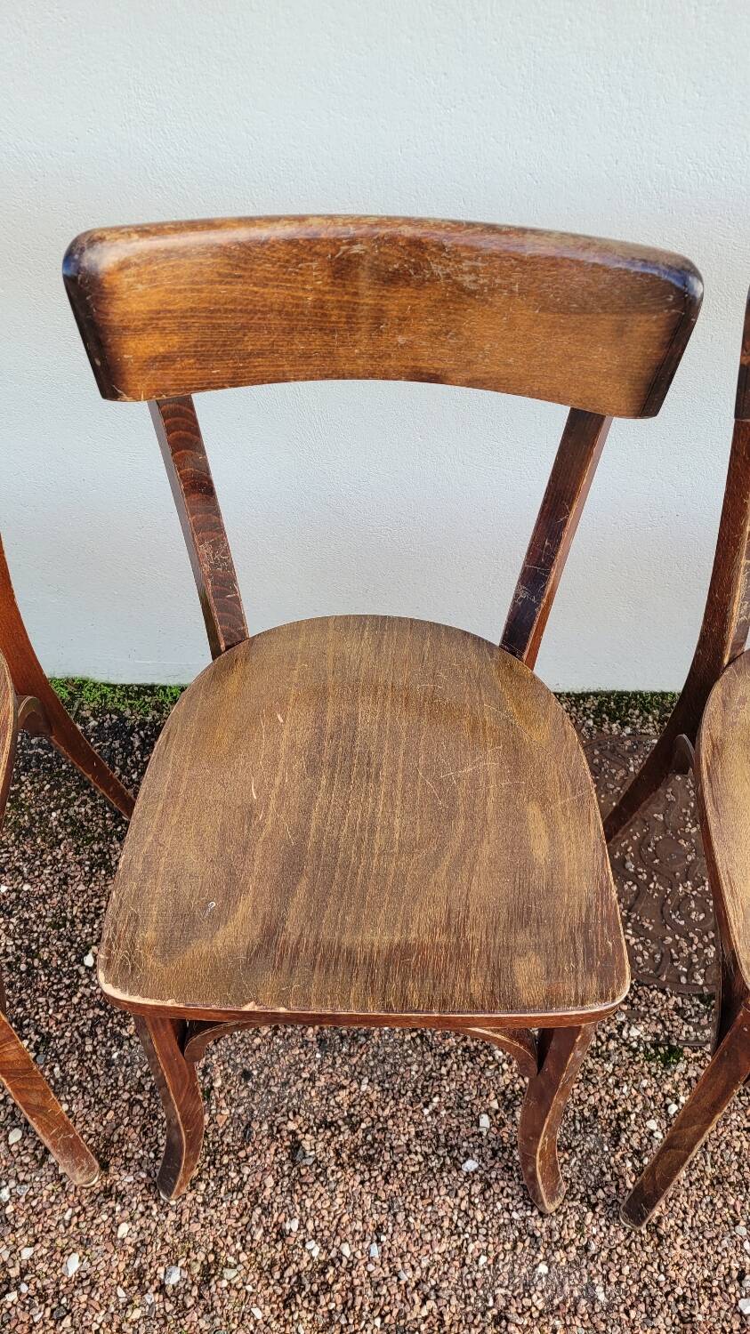 Series of 6 vintage restaurant bistro chairs - 1950s