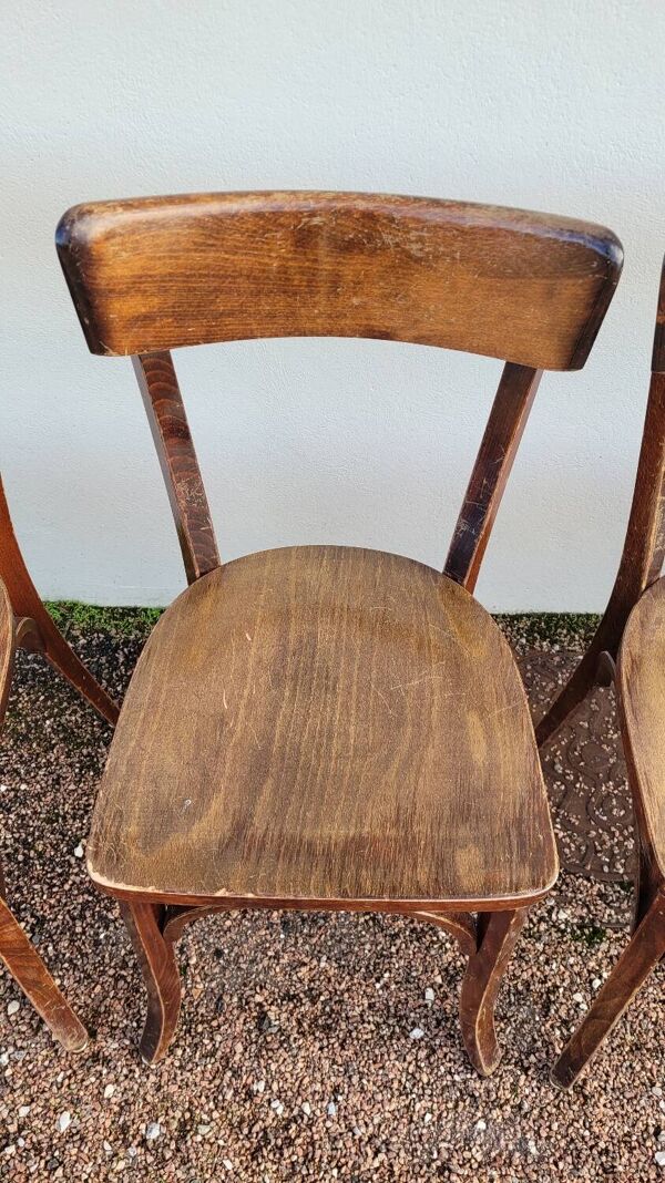 Série de 6 chaises de bistrot restaurant vintage- 1950s