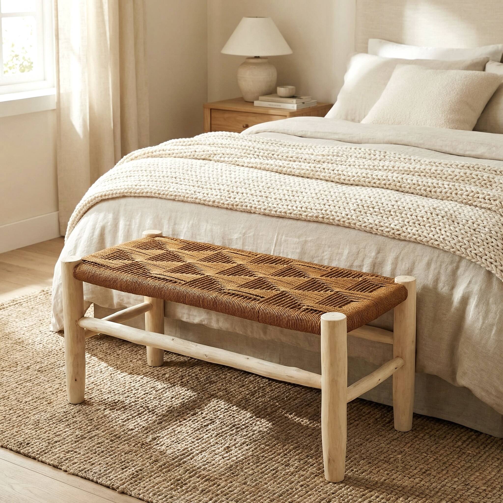 Braided rope bench